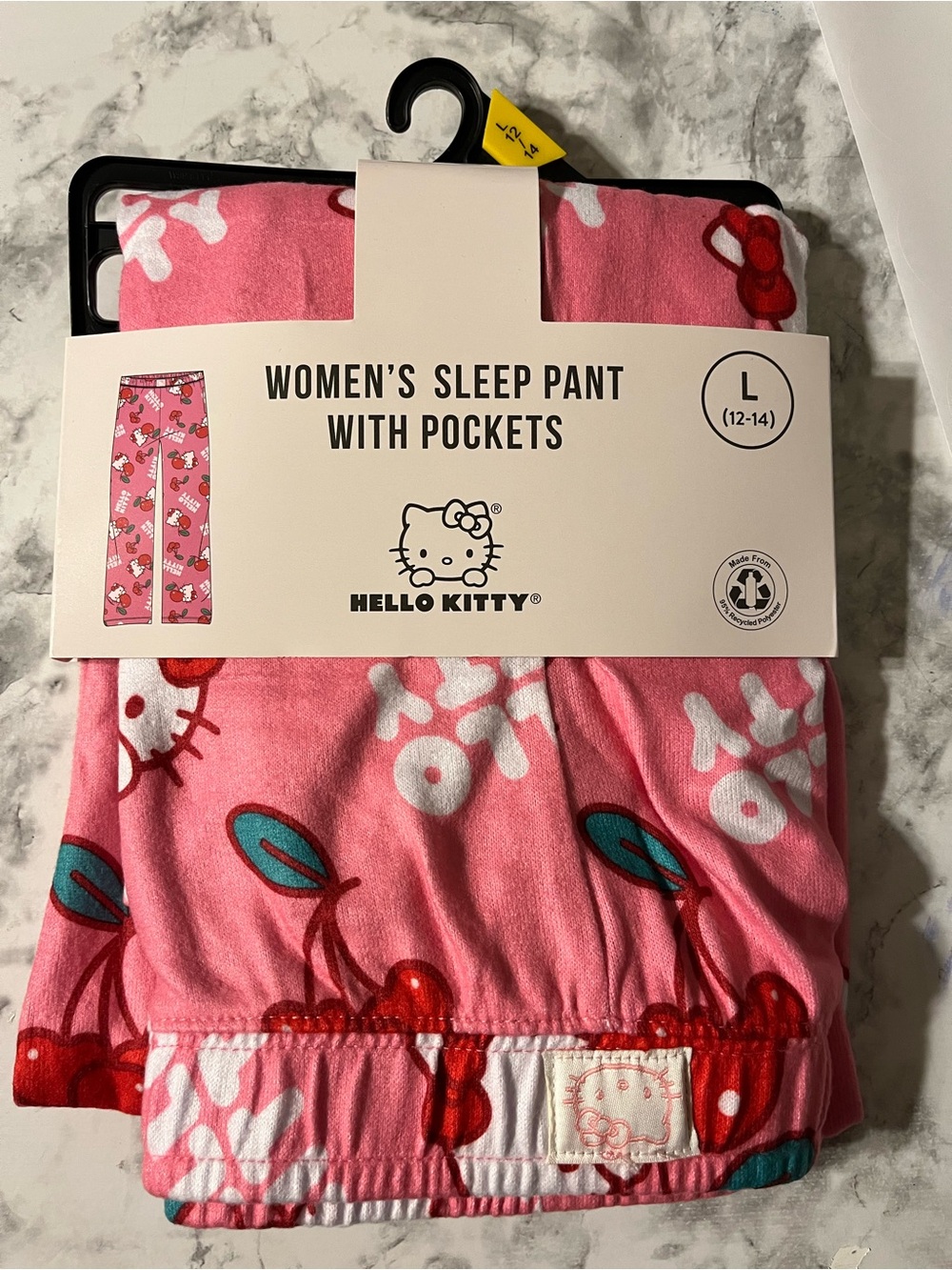 Hello Kitty Pink Cherry Print Kids Pajama Bottoms